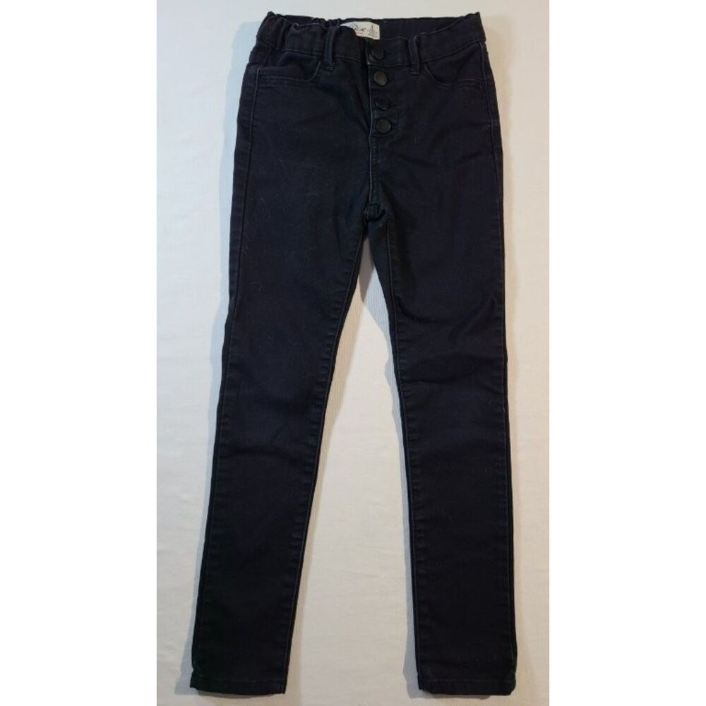 Jordache Super Skinny Jeans Girls Size 8 Slim Black Stretch Denim Button Fly